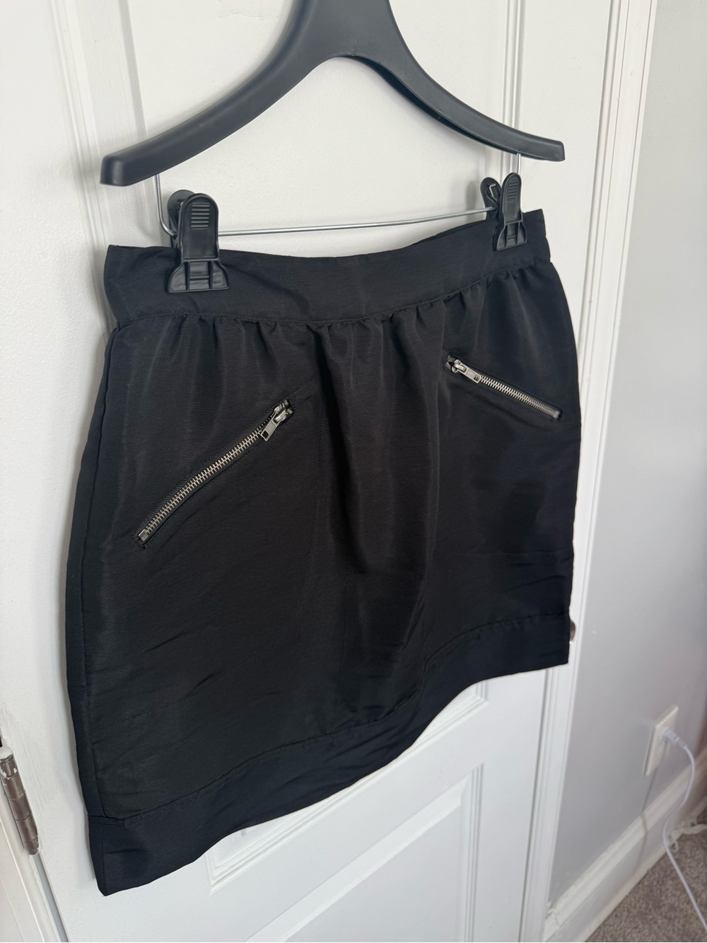 Black Zip-Pocket Mini Skirt